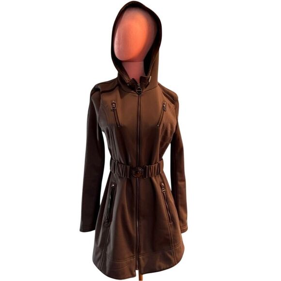 Laundry By Shelli Segal Jackets & Blazers - EUC! Laundry Shelli Segal Dark Gray Zip Close 4 Pockets Attached Belt Hood Small
